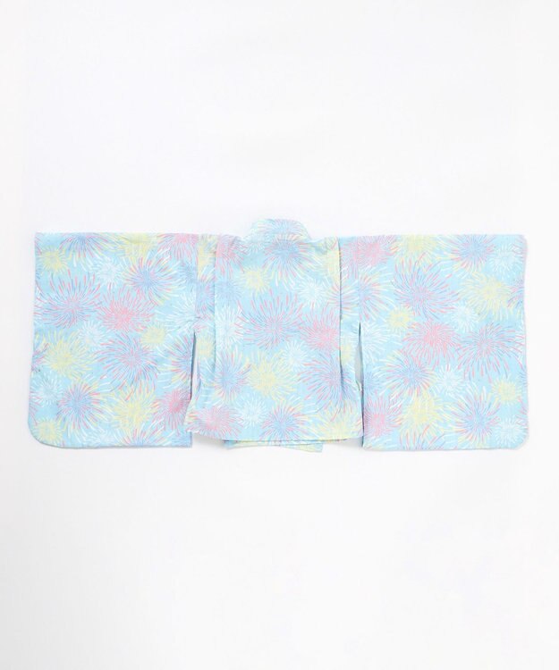 ANY KIDS 【簡単着付け】2WAY セパレート浴衣セット サックスブルー×花火