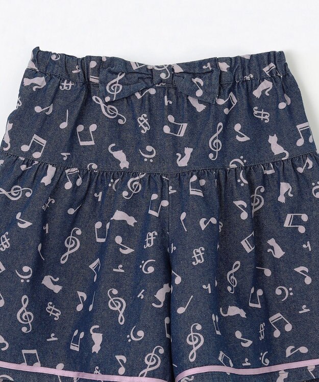 ANY KIDS 音符総柄キュロット デニム