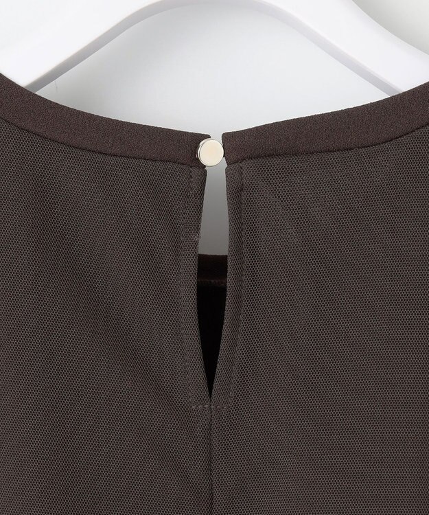 ANY SIS L 【洗える】カットジョーゼットチュール トップス ブラウン