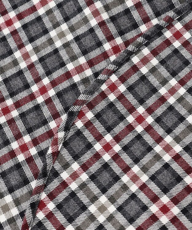 JOSEPH ABBOUD 【ネルシャツ/暖かい】ファインブラッシュド ネル チェック シャツ ワイン系3