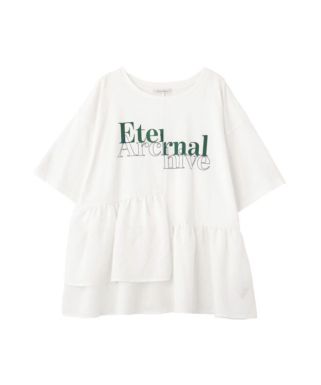 Green Parks アソート柄ドッキングプルオーバー White