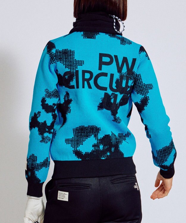 PW CIRCULUS 【WOMEN】Spark dot camouflage 軽量ニット ゴルフウェア レディース ブルー系5