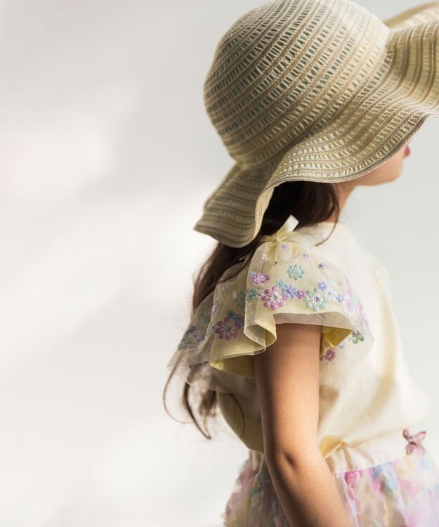 ANY KIDS ウォッシャブルフリルハット ベージュ系