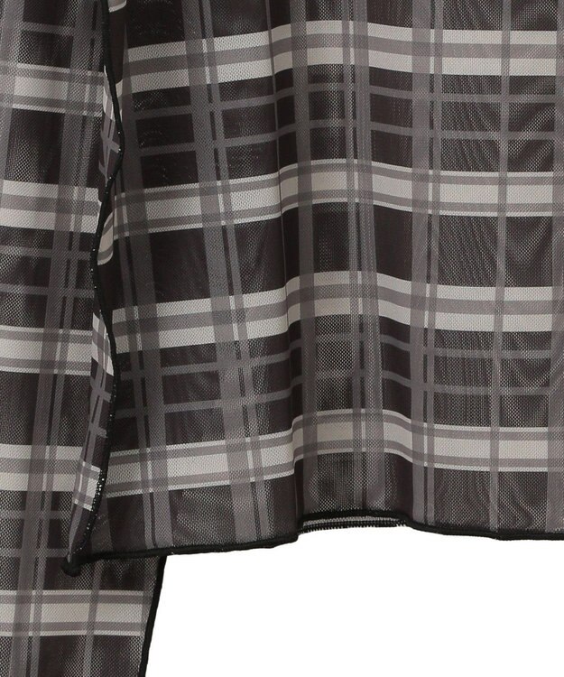 earth music&ecology シアーチェックプルオーバー Black