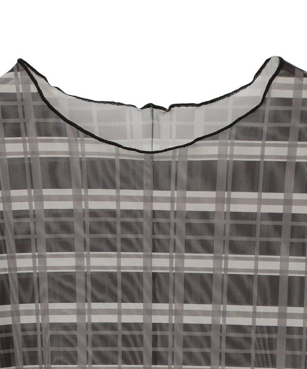 earth music&ecology シアーチェックプルオーバー Black