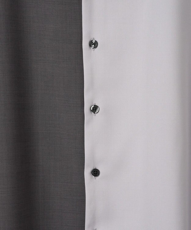 WEGO カラーブロックオープンカラーシャツ（S） ダークグレー