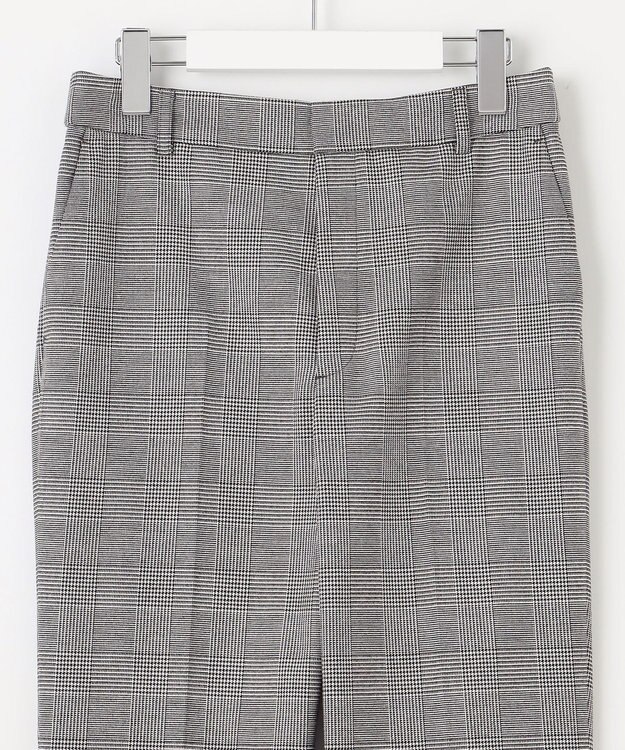 23区 【洗える】ウォームストレッチ チェック テーパード パンツ モノトーンチェック