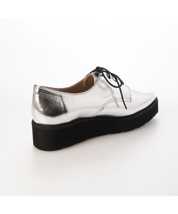 MODE ET JACOMO <carino>【レイン対応】レースアッププラットフォーム シルバー