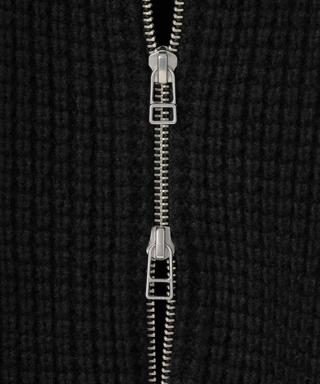 UNFILO MENS 【男女兼用】ウールポップコーン ジップ ブルゾン ブラック