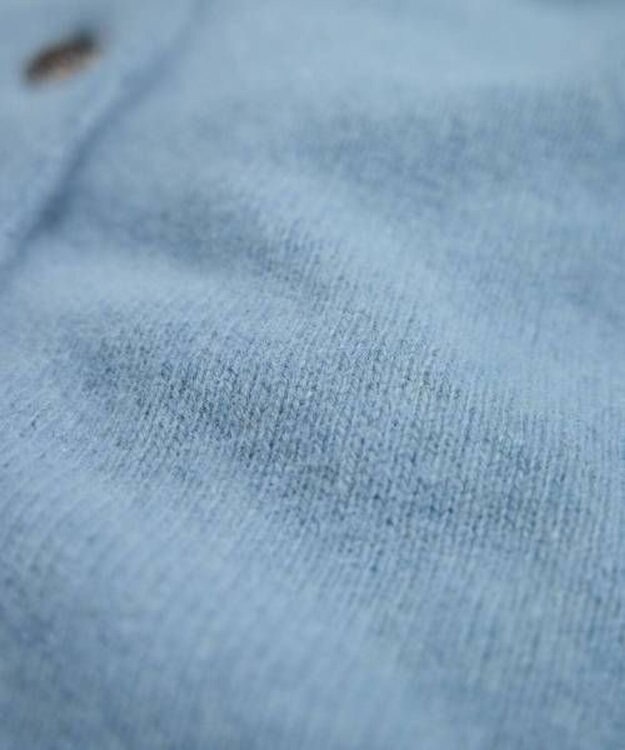 LENO BRUSHED CARDIGAN へアリーニットカーディガン BLUE