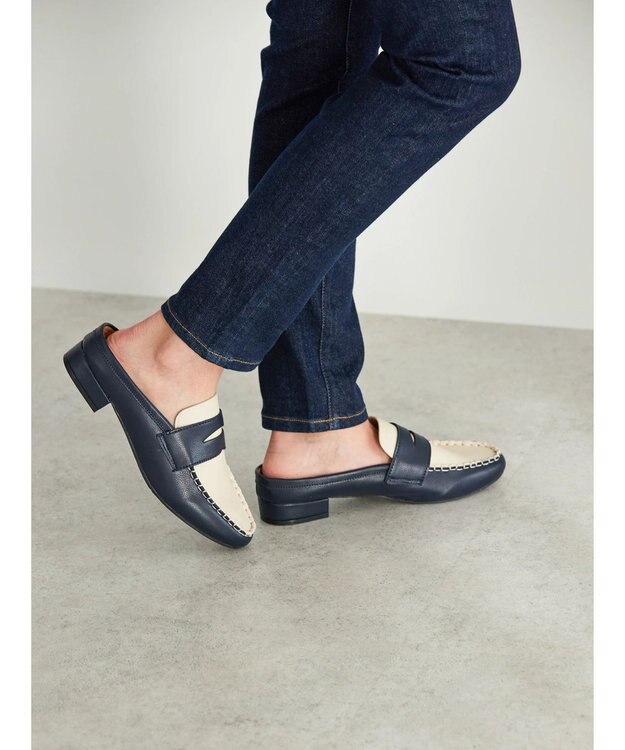 AMERICAN HOLIC ローファータイプコンビミュール Navy