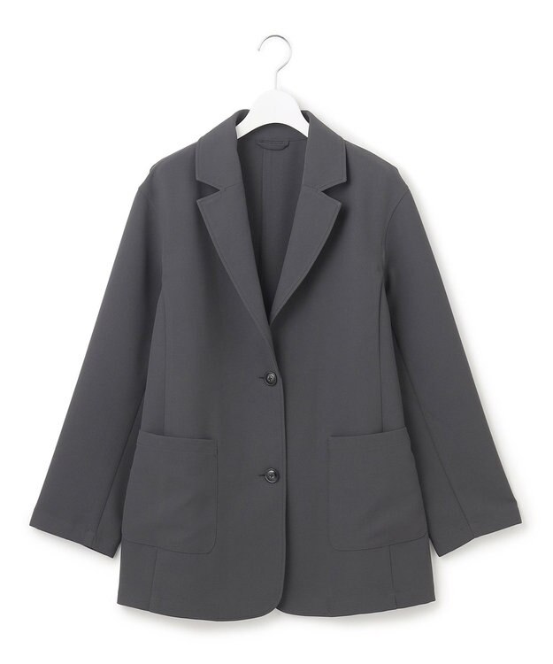 J.PRESS YORK STREET 【WOMEN】ジャージライクツイル シングルジャケット グレー系