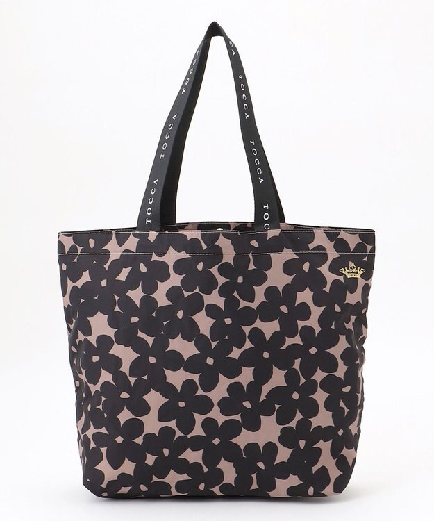 TOCCA 【WEB＆一部店舗限定・A4サイズ対応】DANCING TOCCA SUBBAG サブバッグ ベージュ×ブラック花柄