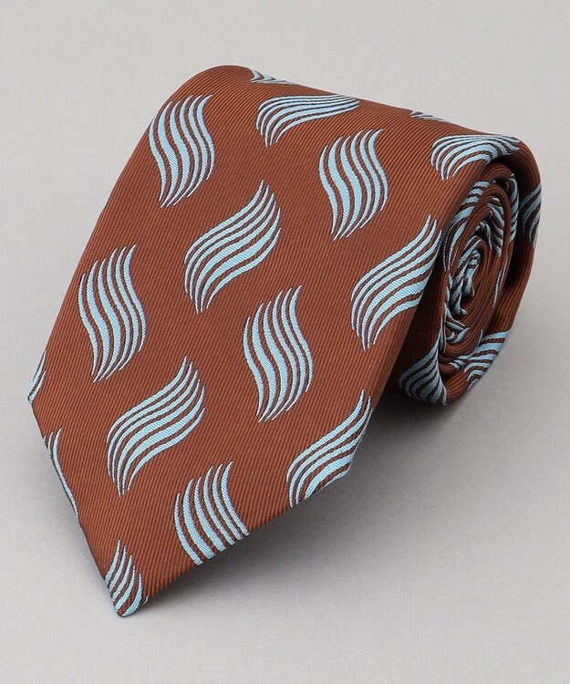 GOTAIRIKU 【日本製】ネクタイ_ウェーブ柄 ブラウン系8