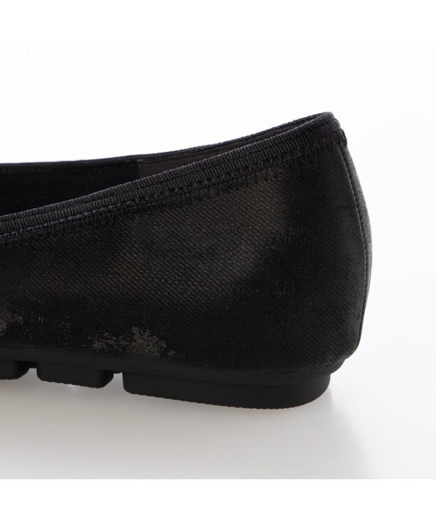 MODE ET JACOMO <carino>スクエアトゥ切り替えデザインフラットパンプス ブラック