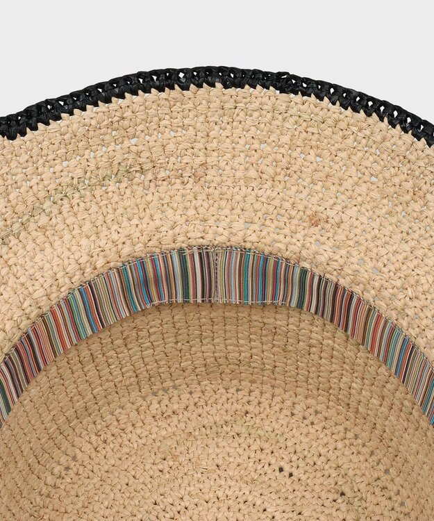 Paul Smith クロップドロゴ ラフィア バケットハット ベージュ