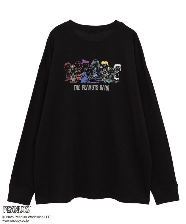 earth music&ecology 【綿100％】ＰＥＡＮＵＴＳ／ｅａｒｔｈ　ピーナッツギャングロンＴ Black