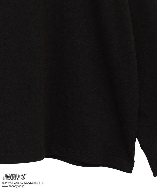 earth music&ecology 【綿100％】ＰＥＡＮＵＴＳ／ｅａｒｔｈ　ピーナッツギャングロンＴ Black