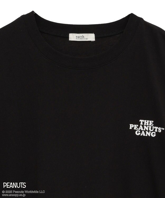 earth music&ecology 【綿100％】ＰＥＡＮＵＴＳ／ｅａｒｔｈ　ピーナッツギャングロンＴ Black