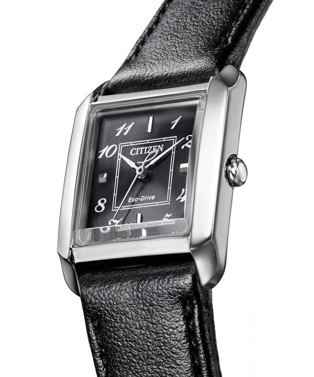 CITIZEN 【シックなスクエアモデル】シチズン エル 光発電エコ・ドライブ SQUARE Collection ブラック