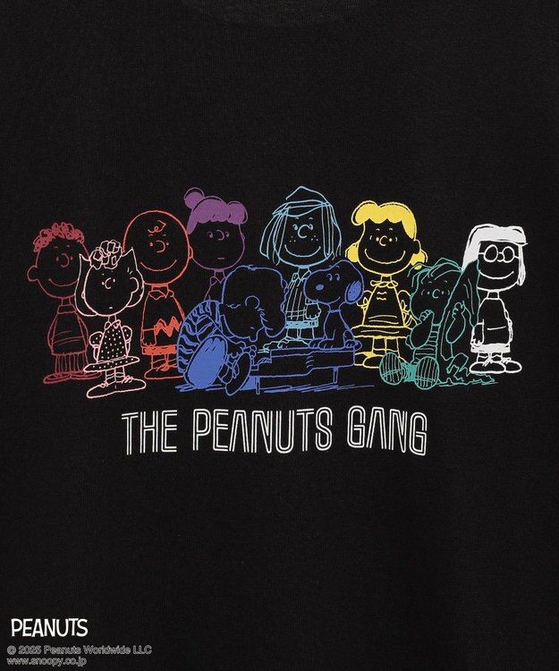 earth music&ecology 【綿100％】ＰＥＡＮＵＴＳ／ｅａｒｔｈ　ピーナッツギャングロンＴ Black