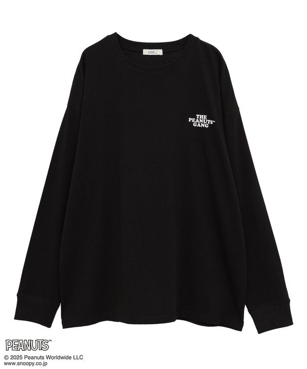 earth music&ecology 【綿100％】ＰＥＡＮＵＴＳ／ｅａｒｔｈ　ピーナッツギャングロンＴ Black