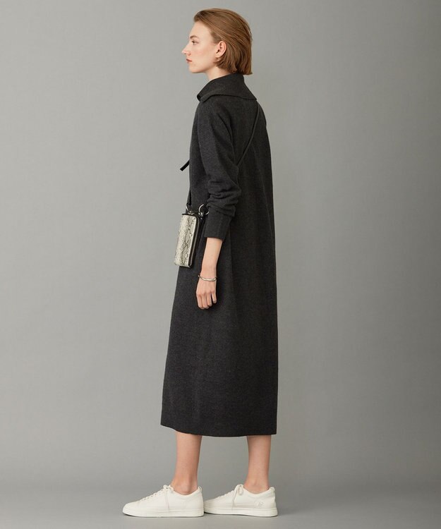 ICB L ミルドウール ニットワンピース チャコール系