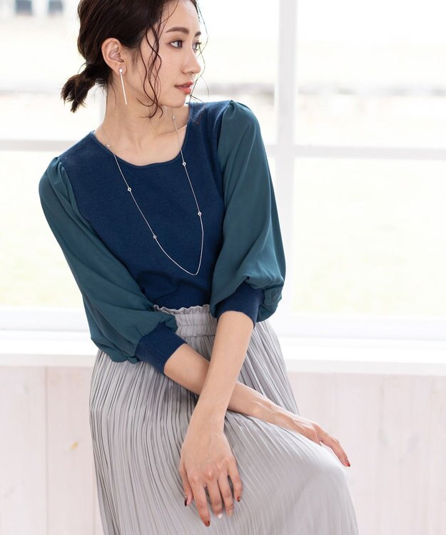 Tiaclasse 【日本製】どんなスタイルにも合わせやすいクリスタルネックレス シルバー