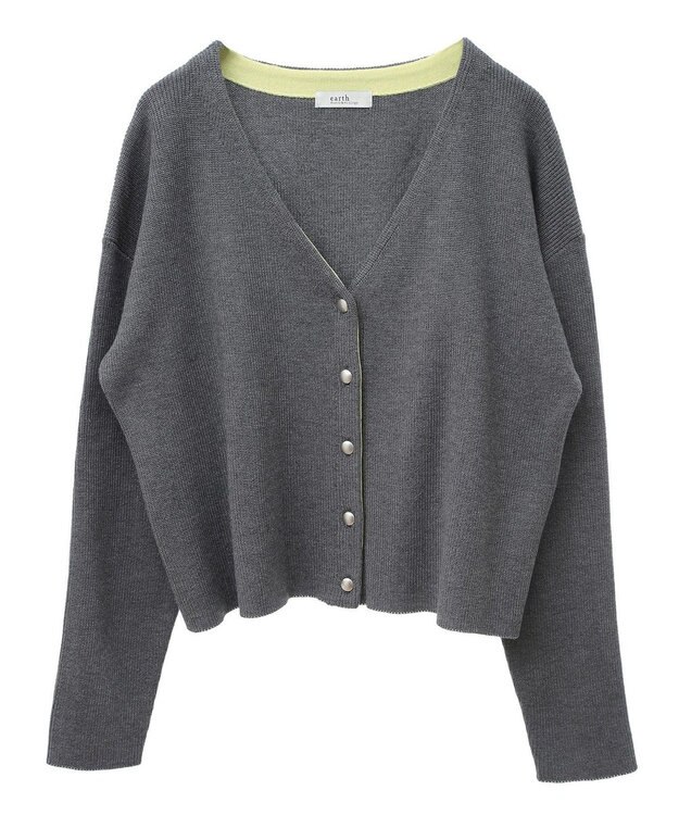earth music&ecology コンパクトカーディガン Charcoal Gray