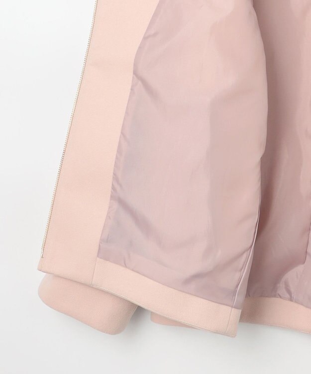 Feroux フード付きコクーンショート コート ピンク系