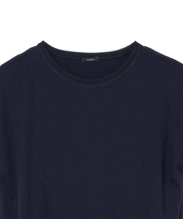 JOSEPH 【洗える】ポプリンジャージー　キャップスリーブドレス Navy