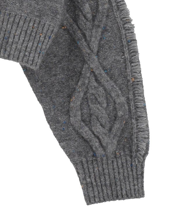 Green Parks ■ＥＳＣＡＲ　フリンジケーブルポップコーンニット Gray