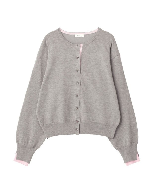 earth music&ecology 【予約】カラーコンビニットカーディガン グレー