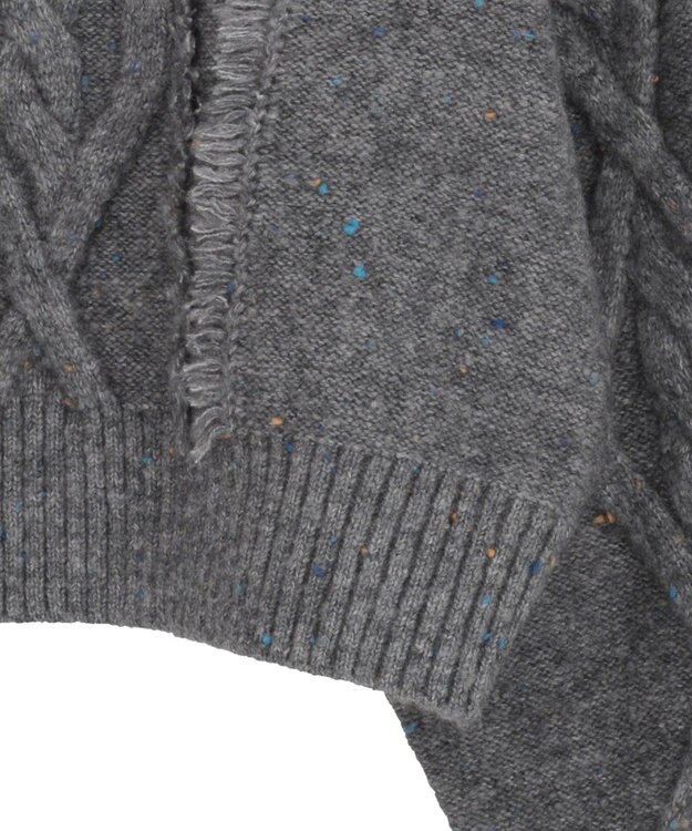 Green Parks ■ＥＳＣＡＲ　フリンジケーブルポップコーンニット Gray