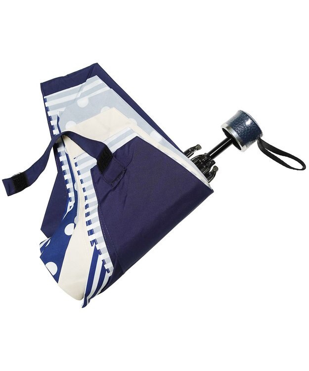 +RING レディース向け プラスリング 簡単開閉式折傘55cm NVY T1384 紺