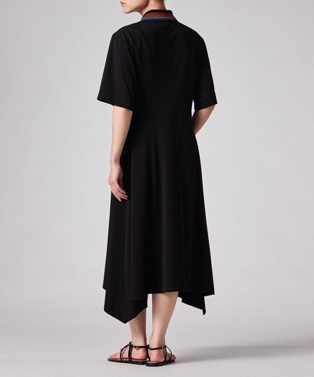 Paul Smith ストライプトリム 半袖ワンピース ブラック