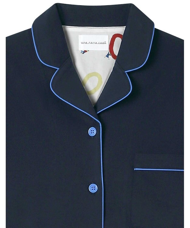 une nana cool 【綿100%】72/2 メガハイゲージパジャマ MADE WITH LIBERTY FABRIC ネイビー