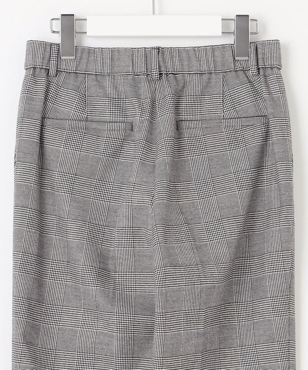 23区 【洗える】ウォームストレッチ チェック テーパード パンツ モノトーンチェック