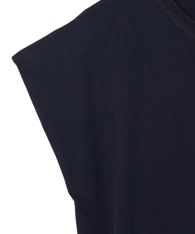 JOSEPH 【洗える】ポプリンジャージー　キャップスリーブドレス Navy