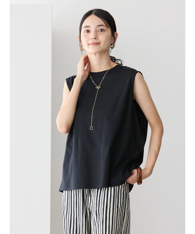 AMERICAN HOLIC 接触冷感ショルダータックノースリーブプルオーバー Black