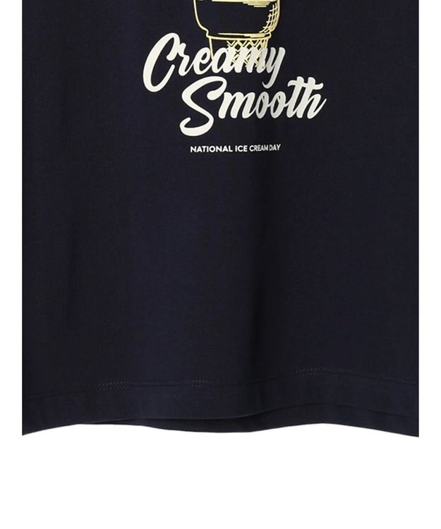 earth music&ecology ＩＣＥ　ＣＲＥＡＭ！　ショートＴ Navy