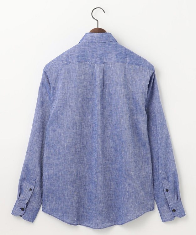 JOSEPH ABBOUD 【キングサイズ・麻100％・軽い・涼しい】モイスチャーリネン シャツ ブルー系