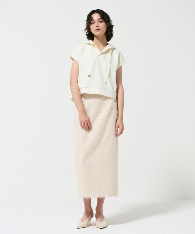 GRACE CONTINENTAL フリンジジャガードタイトスカート キナリ