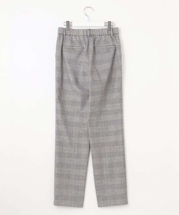 23区 【洗える】ウォームストレッチ チェック テーパード パンツ モノトーンチェック