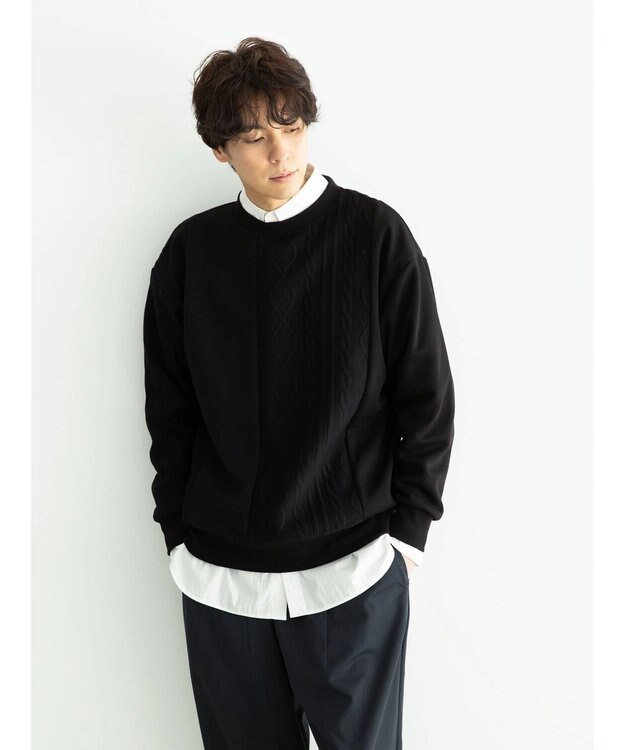 CRAFT STANDARD BOUTIQUE ＪＱカット切り替えプルオーバー1 Black