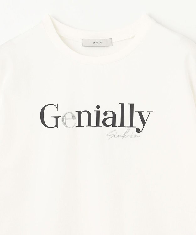 ANY L 半袖ロゴＴシャツ オフ[ロゴプリント＆刺繍]