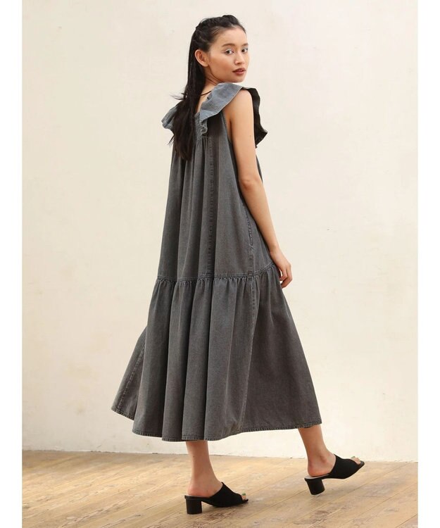 Green Parks ■ＥＳＣＡＲ　デニムピンタックワンピース Gray