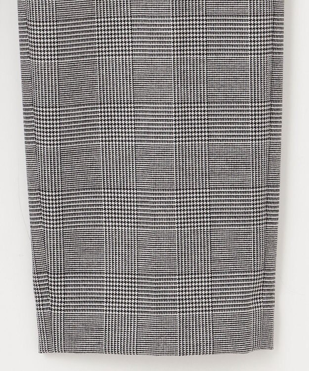 23区 【洗える】ウォームストレッチ チェック テーパード パンツ モノトーンチェック