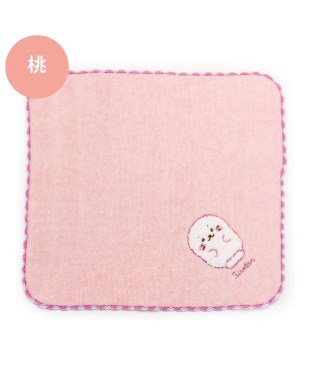 Mother garden しろたん サガラミニタオル 《桃》 単品  25cm×25cm 桃