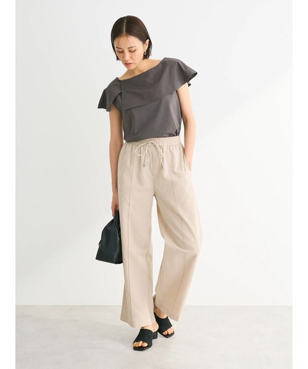 Green Parks オフショル風カットプルオーバー Gray